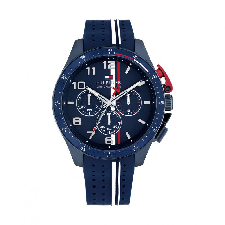 Tommy Hilfiger Mens Bank Chronograph Blue 44mm watch
