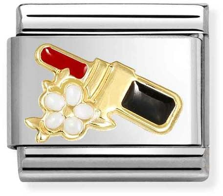 Nomination Composable Classic Red Lipstick & Flower Charm