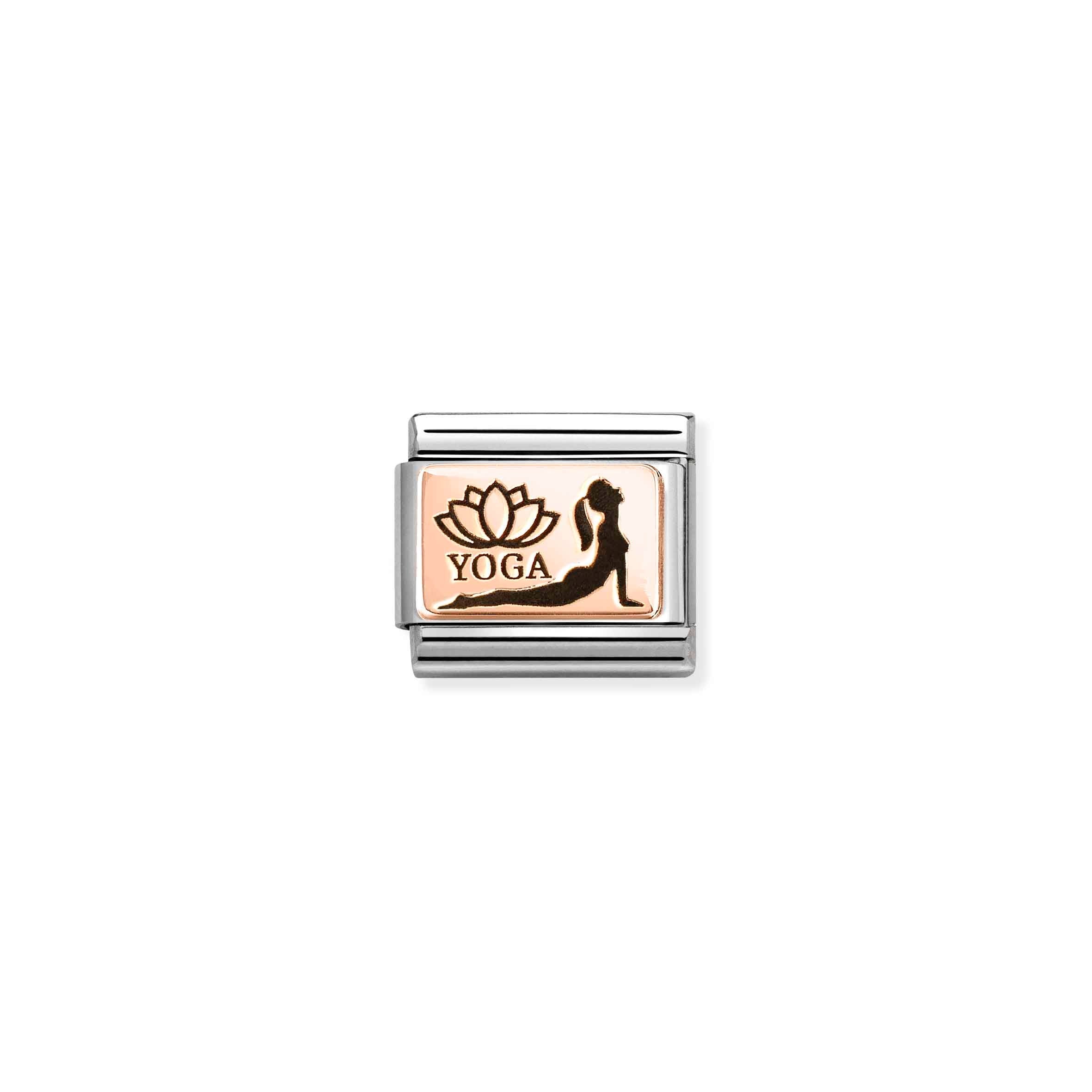 Nomination Composable Classic Yoga Profile Plate Charm - Stainless Steel & Rose Gold