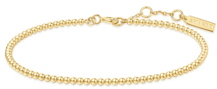 Ania Haie Silver and Yellow Gold Plated Beaded Bracelet 16.5-18.5cm