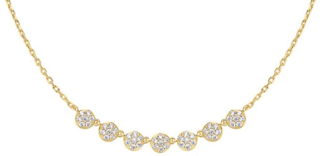 Ania Haie Silver and Yellow Gold Plated Cubic Zirconia Pave Multi Beaded Chain Necklace 38-45.5cm
