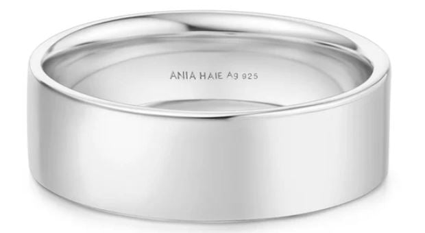 Ania Haie Silver 6mm Smooth Band Ring - 58
