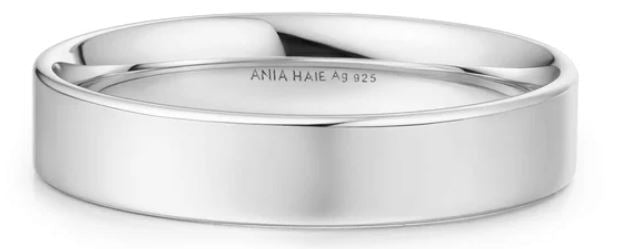 Ania Haie Silver 4mm Smooth Band Ring - 58