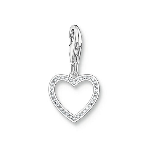 Thomas Sabo Sterling Silver CZ Open Heart Charm