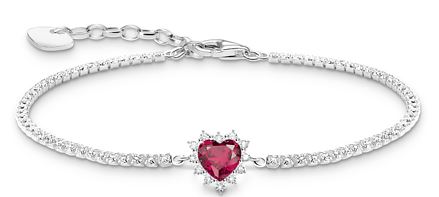 SS Red Heart CZ Tennis Bclt 16-19cm