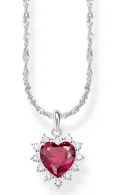 Thomas Sabo Sterling Silver Red Heart Pendant with Cubic Zirconia
