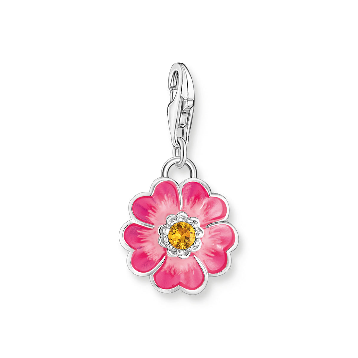 Thomas Sabo Sterling Silver Pink Flower Charm