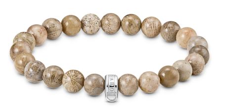 Thomas Sabo Sterling Silver Daisy Jasper Beads Bracelet with Logo Ring