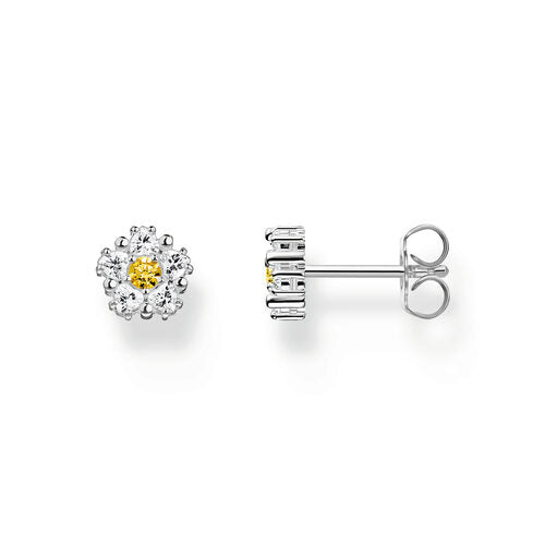 Thomas Sabo Sterling Silver CZ Daisy Flower Stud Earrings