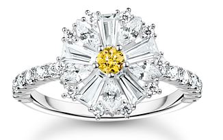 Thomas Sabo Sterling Silver Daisy Flower Ring with Cubic Zirconia