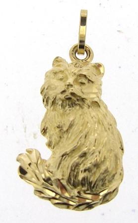 Vintage 14ct Yellow Gold Cat Pendant