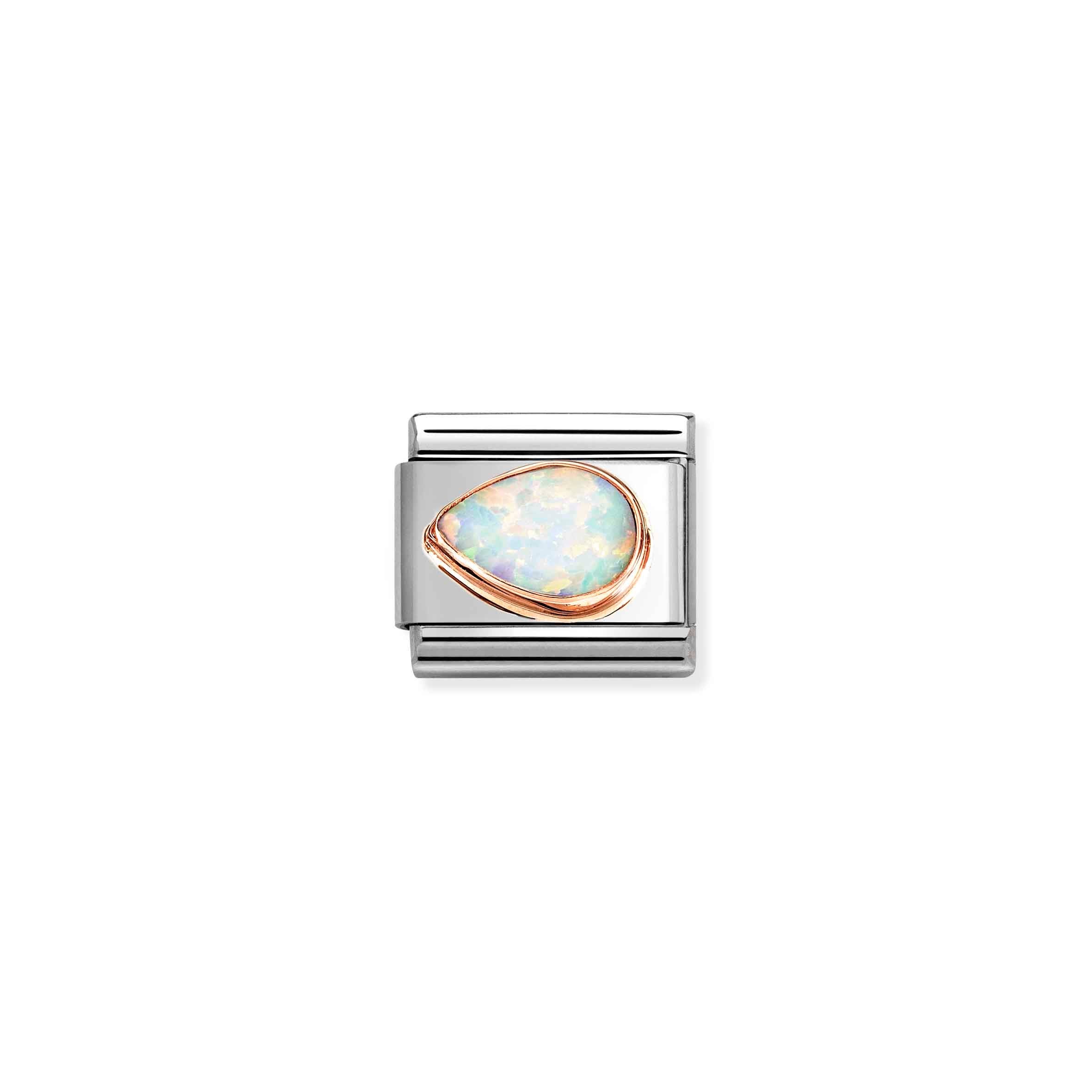 Nomination Composable Classic Faceted White Opal Drop Link