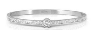 Nomination Pretty Bangles Cubic Zirconia Channel Set Stainless Steel Bangle