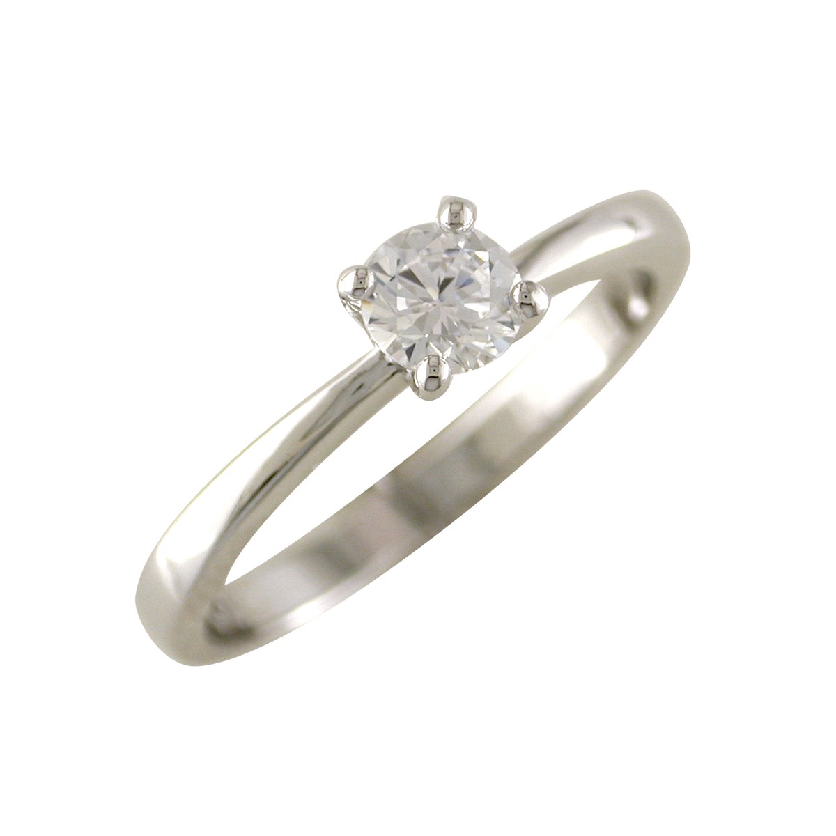 Sterling Silver Cubic Zirconia Solitaire 4 Claw Ring