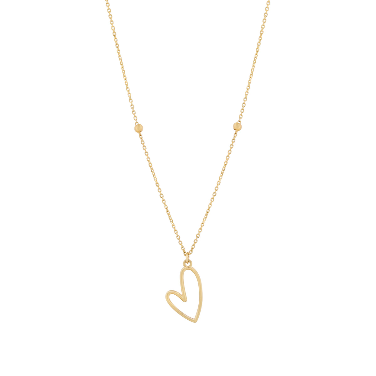 9ct Yellow Gold Open Heart Necklace