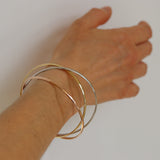 Intuition - Yellow Gold Plated - Rose Gold Plated And Rhodium Plated Triple Bangle