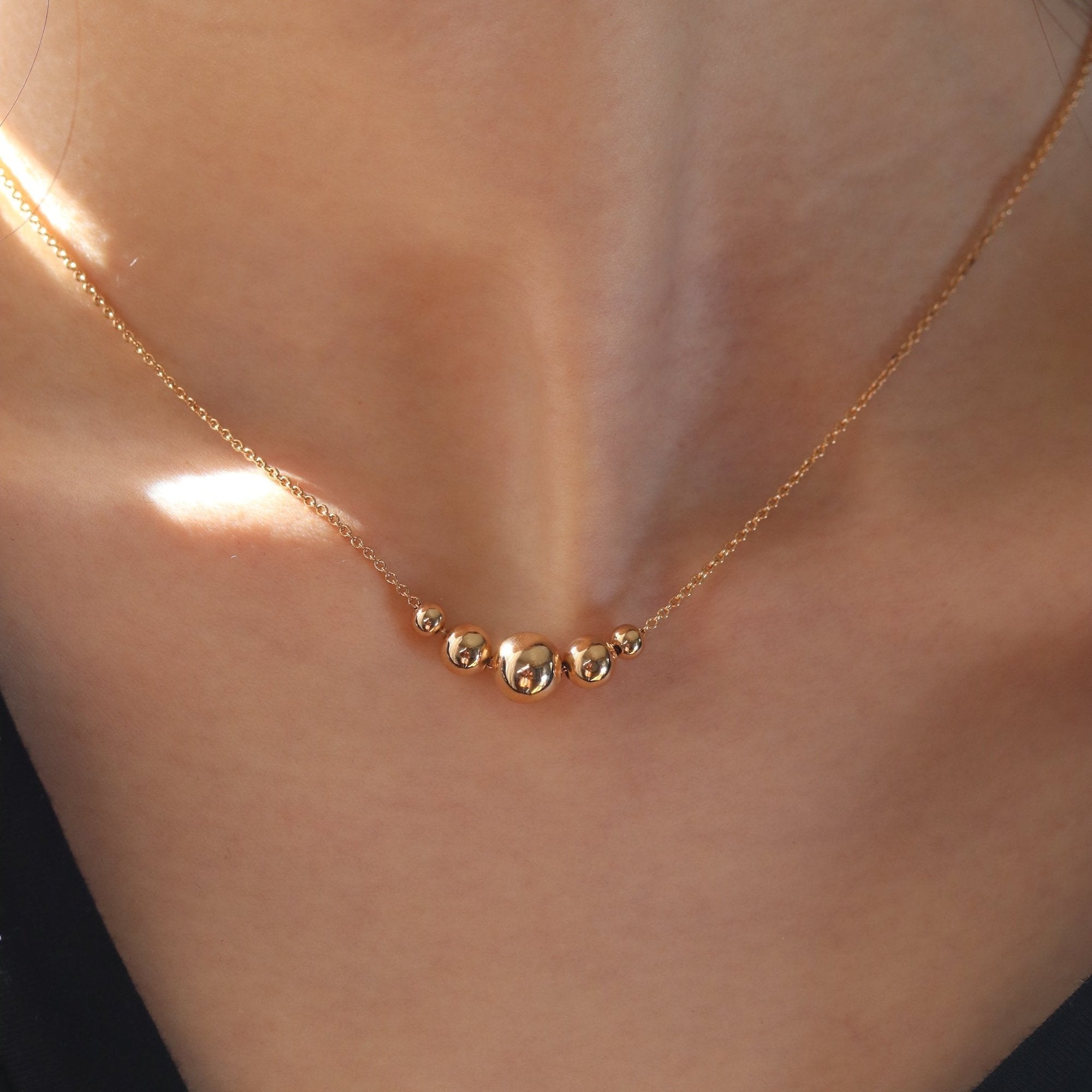 Wildflower - Yellow Gold Plated Ball Necklace 45cm
