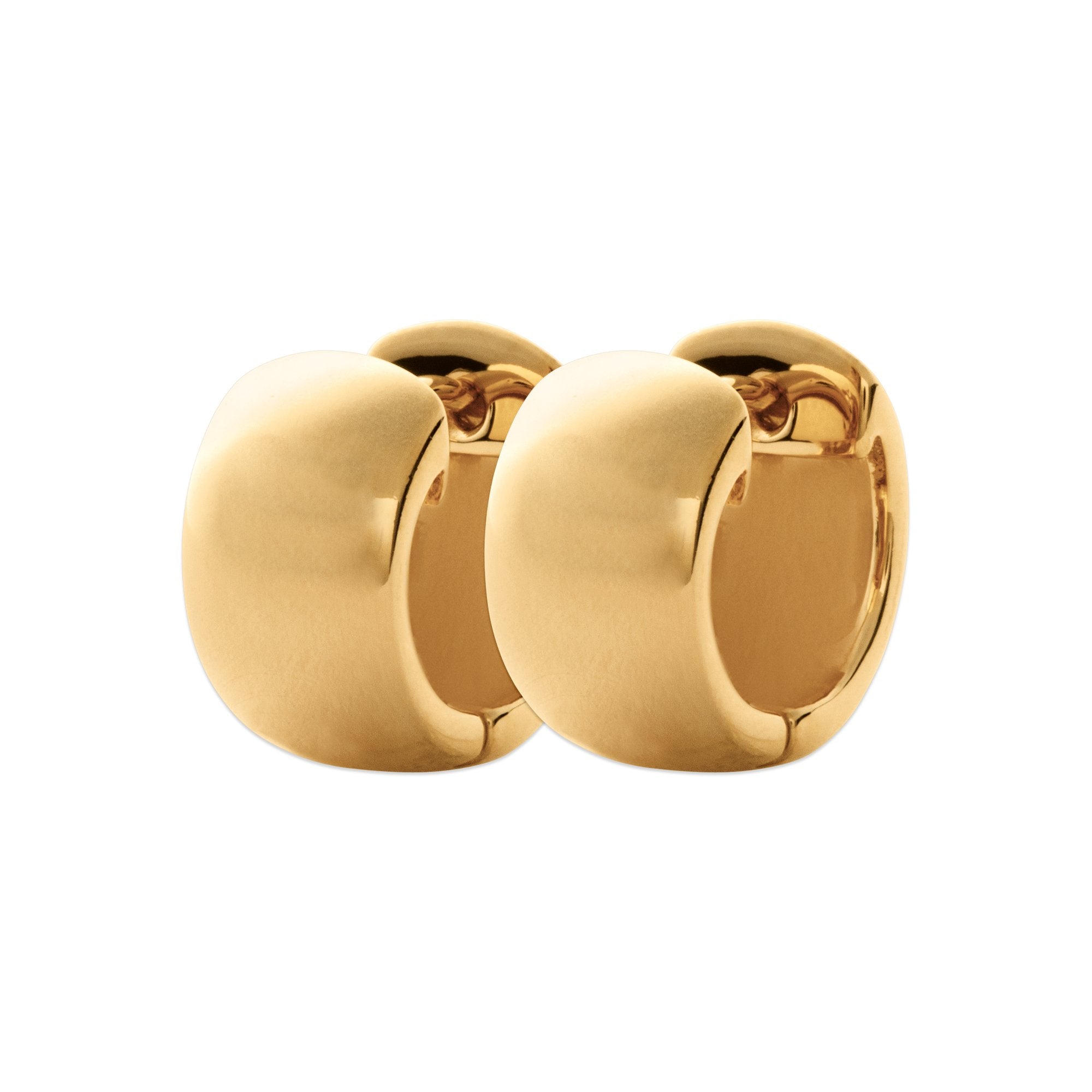 Burren - Velvet, Yellow Gold Plated Small Chunky Huggie Earrings 9mm