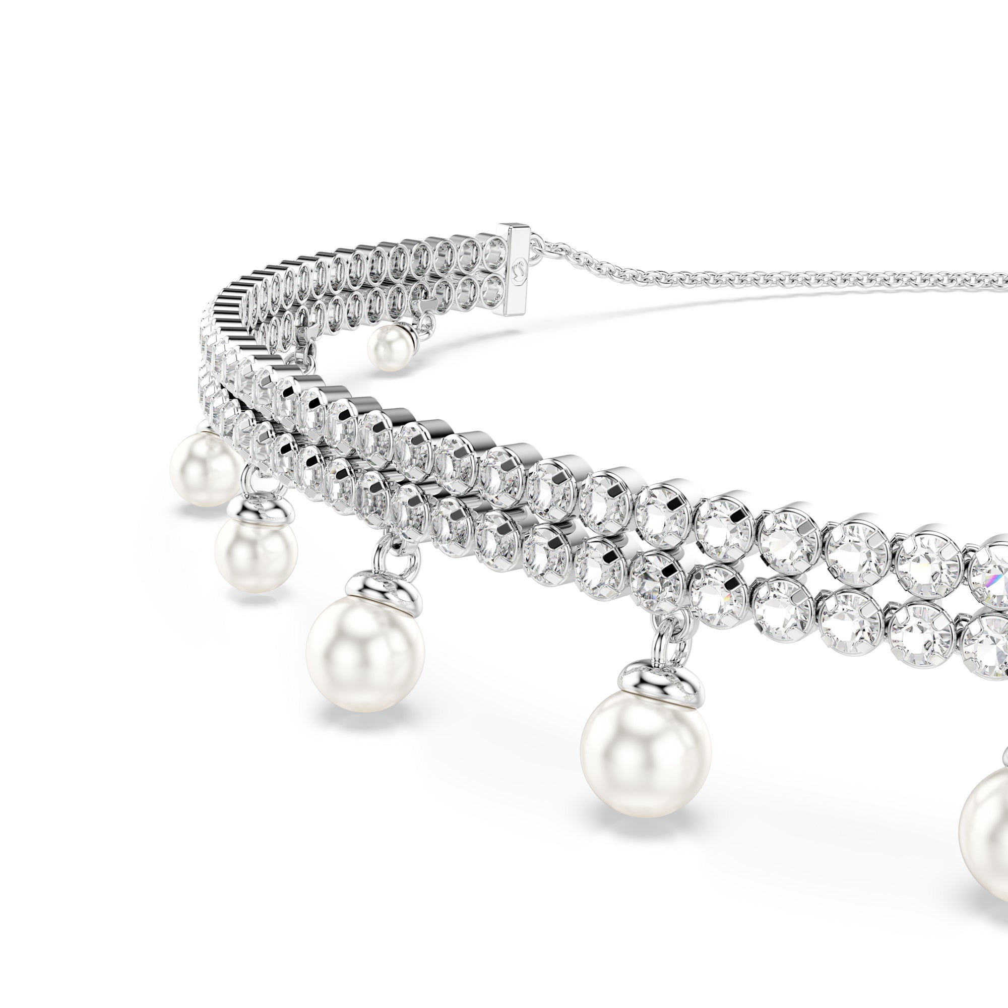 Swarovski Ariana Grande SS25 Capsule Choker - Rhodium Plated - Crystal Pearl Necklace