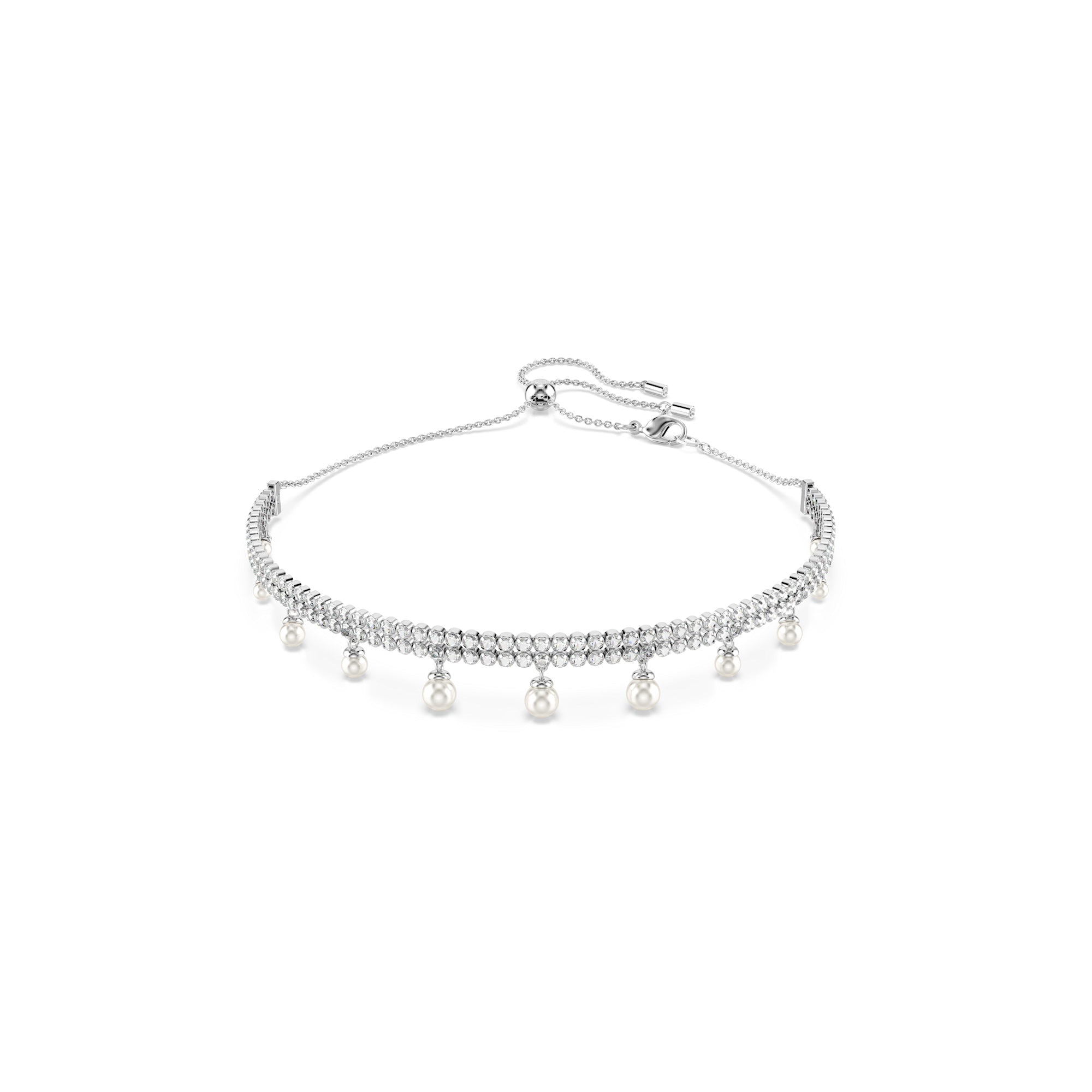 Swarovski Ariana Grande SS25 Capsule Choker - Rhodium Plated - Crystal Pearl Necklace