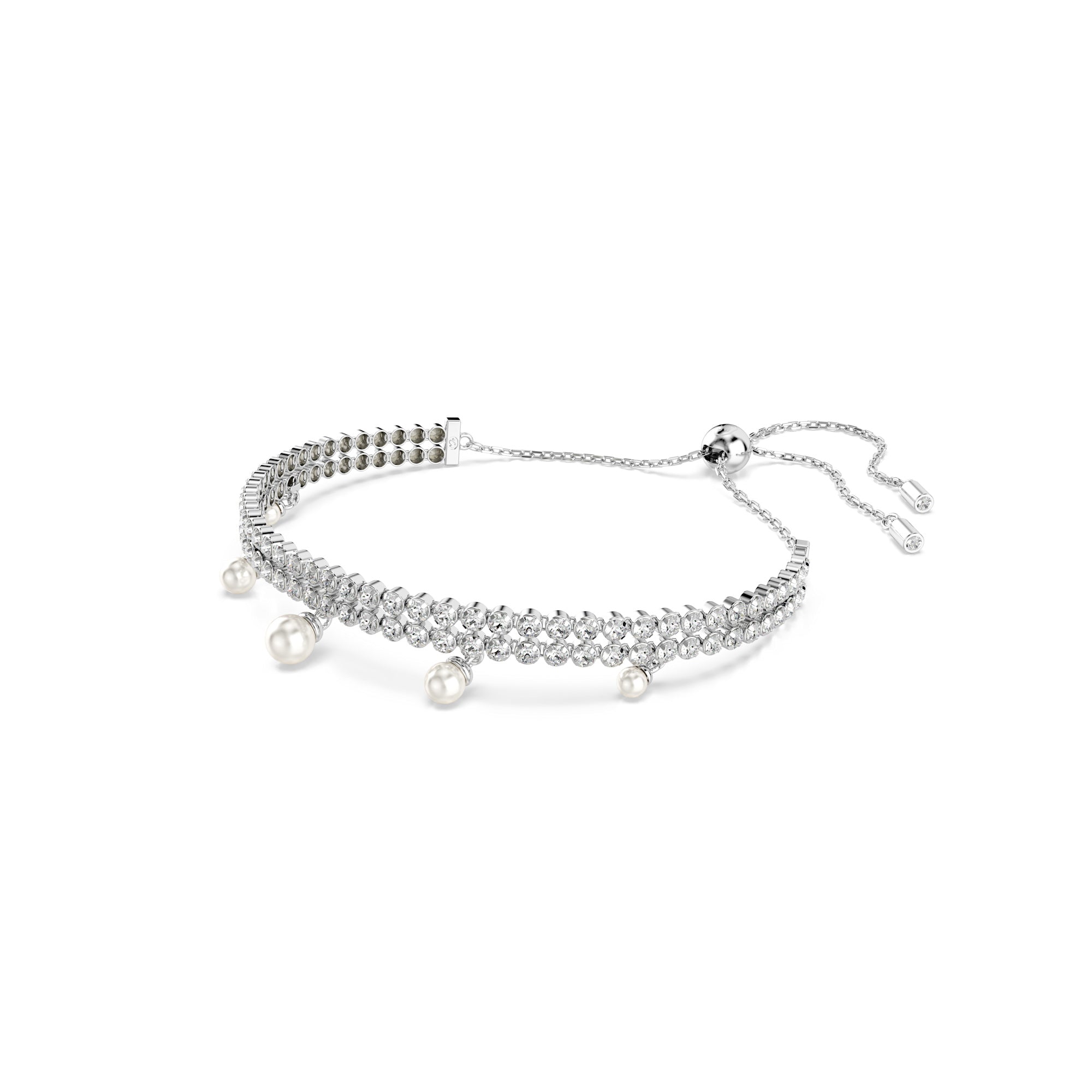 Swarovski Ariana Grande SS25 Capsule Pearl Bracelet - Rhodium Plated - M - Crystal Pearl