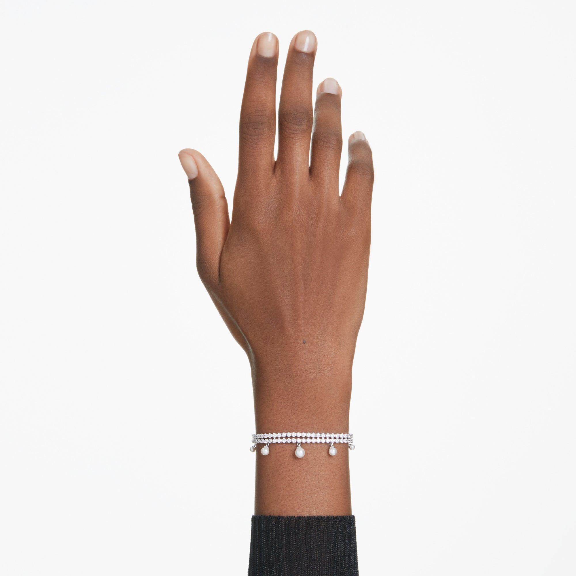 Swarovski Ariana Grande SS25 Capsule Pearl Bracelet - Rhodium Plated - M - Crystal Pearl
