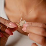 Secret Heart - Yellow Gold Plated Heart Locket Pendant With CZ Star Centre 45cm