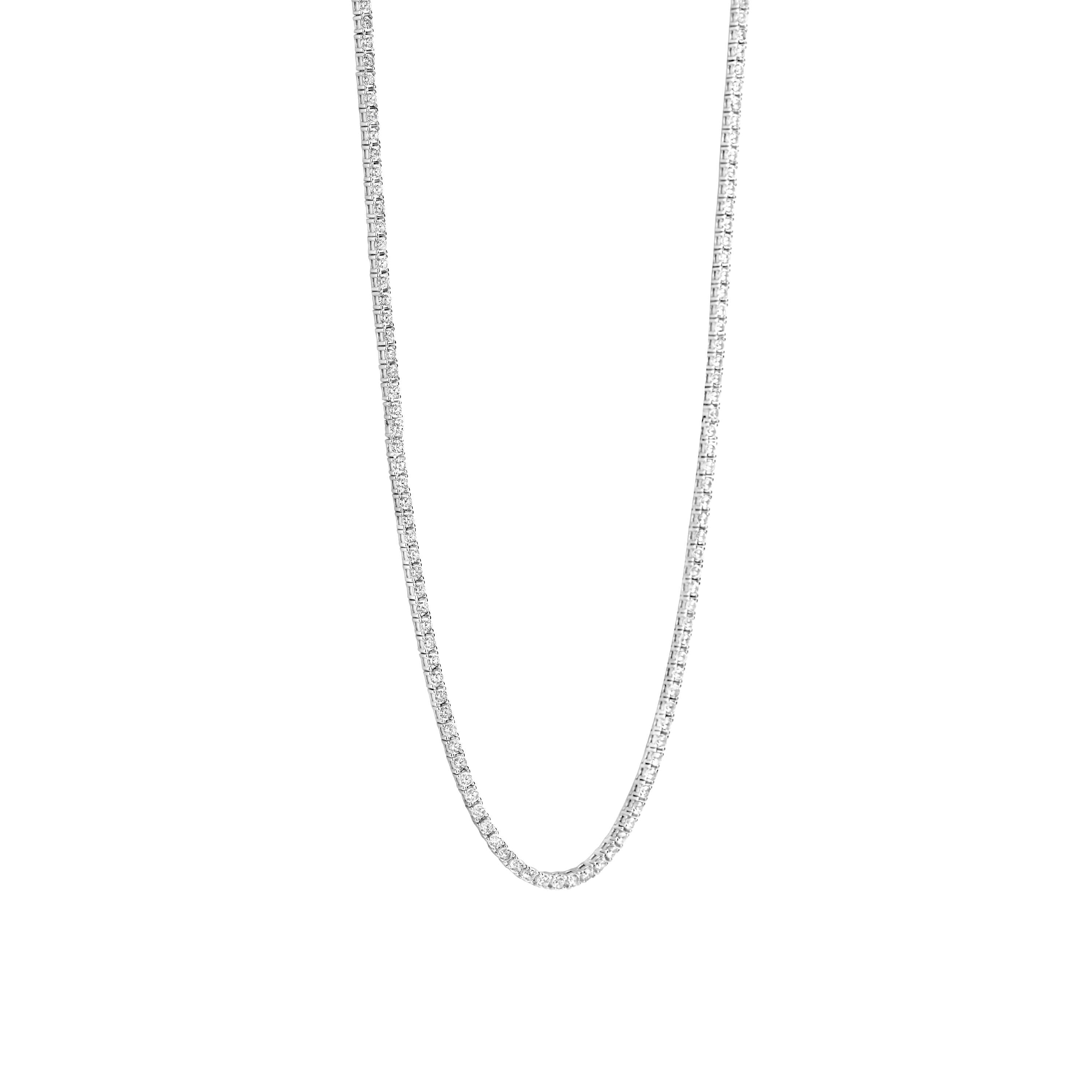 Ti Sento Sterling Silver Cubic Zirconia Tennis Necklace - 43cm