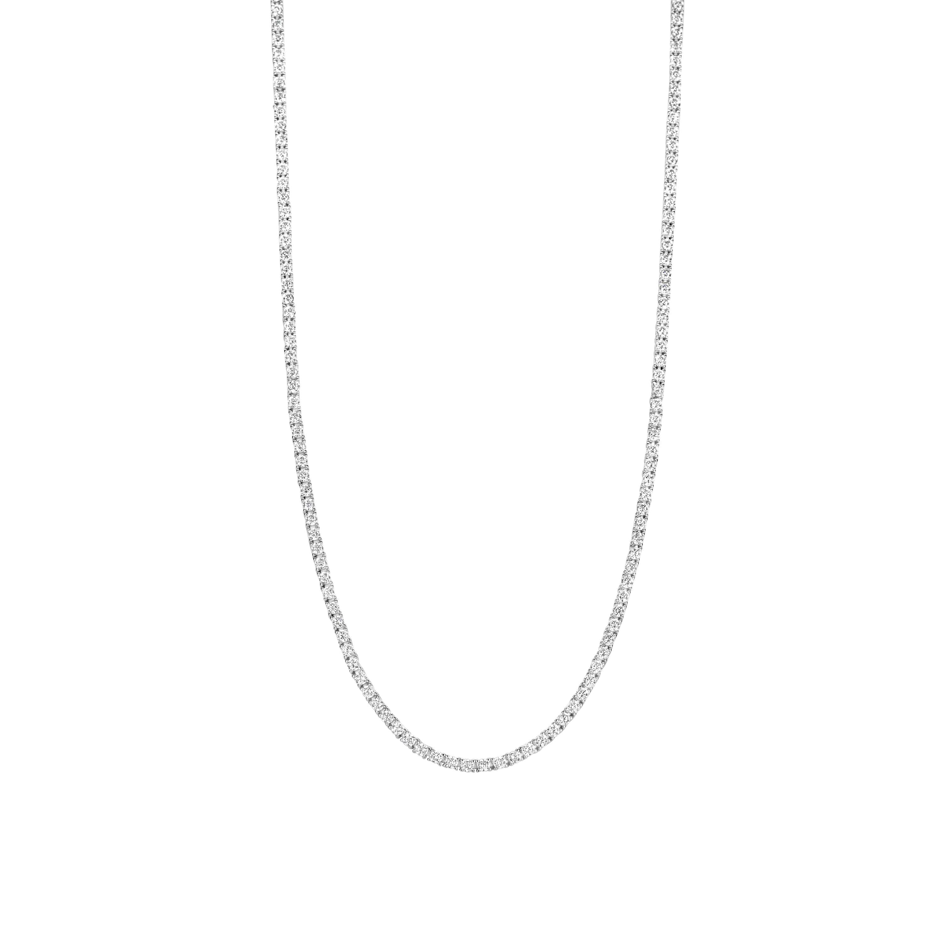 Ti Sento Sterling Silver Cubic Zirconia Tennis Necklace - 43cm