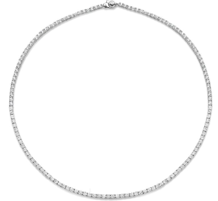 Ti Sento Tennis Necklace - Cubic Zirconia, Sterling Silver, 43cm