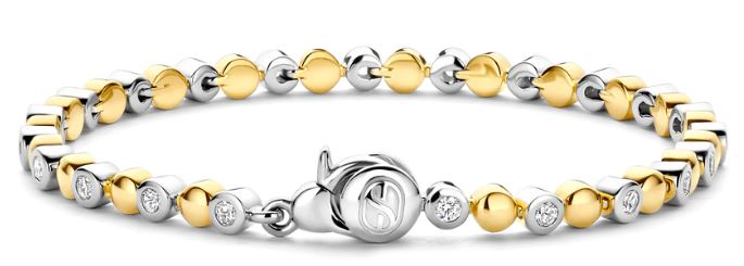 Ti Sento Rubover Tennis Bracelet - Cubic Zirconia, Silver & Gold, 19cm