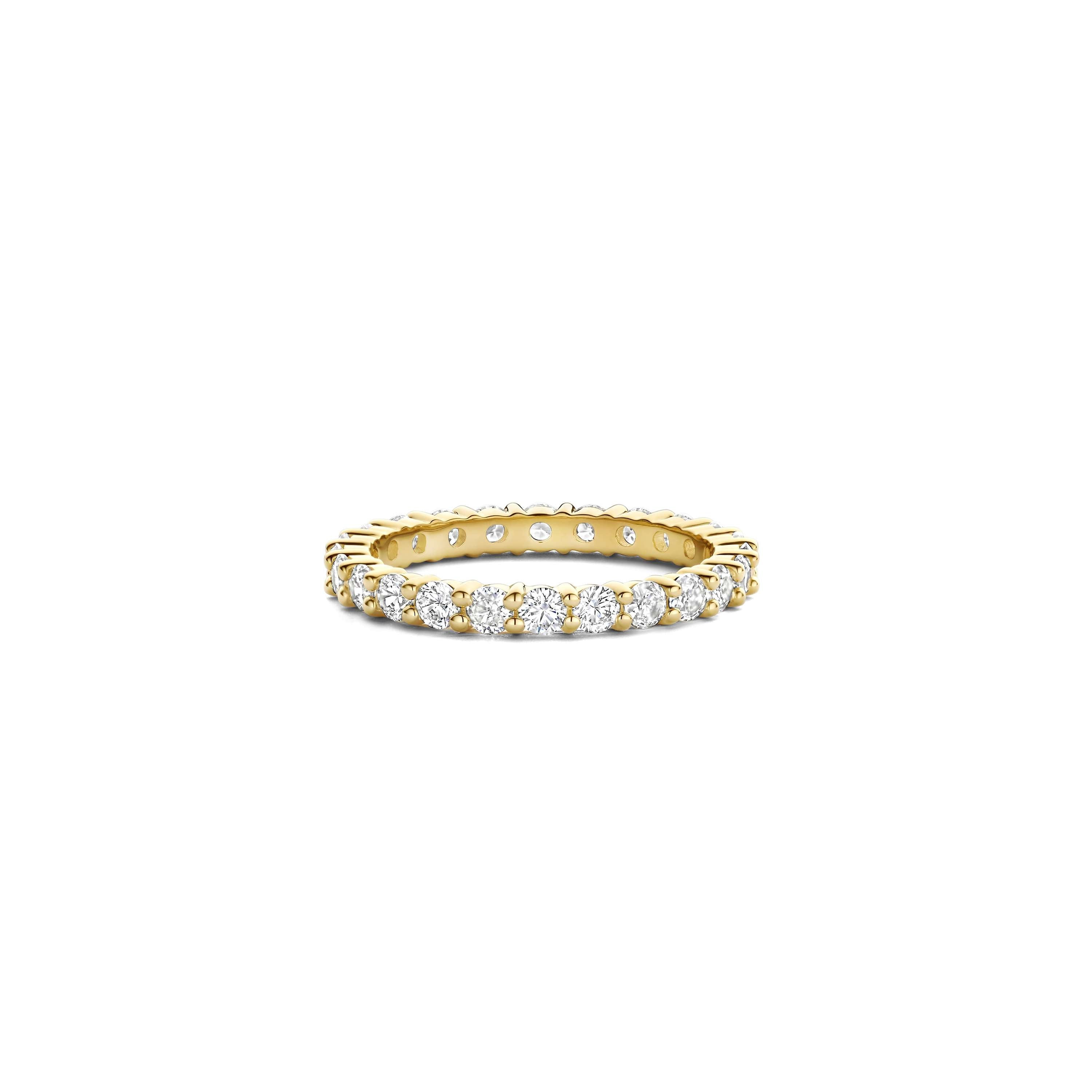 Ti Sento Gold Plated Cubic Zirconia Band Ring - 56