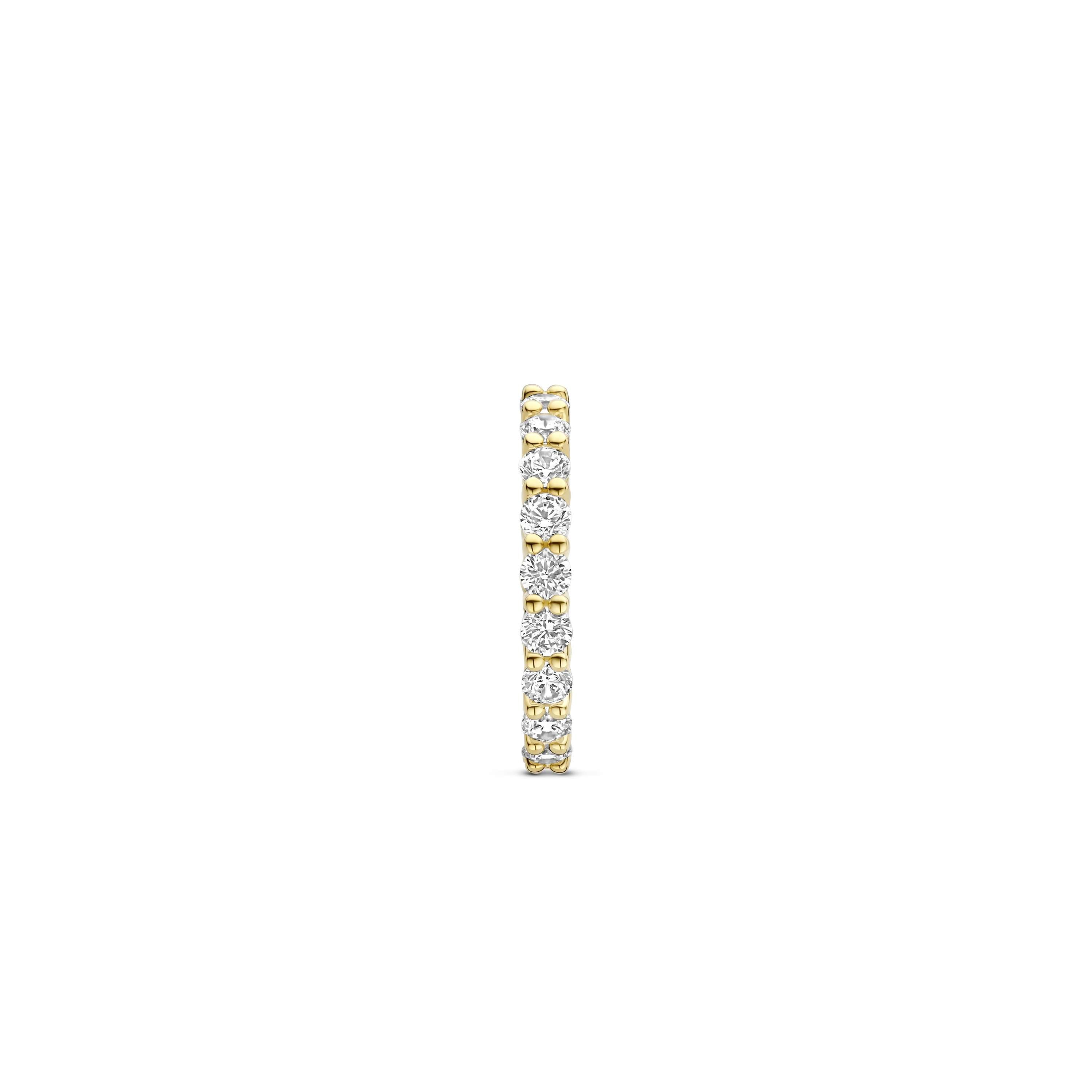 Ti Sento Sterling Silver Yellow Gold Plated Cubic Zirconia Band Ring (Size 58)
