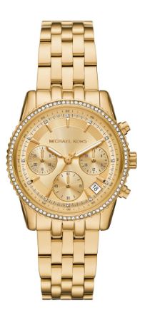 Michael Kors Womens Mini Bryant Pave Gold 35mm Watch