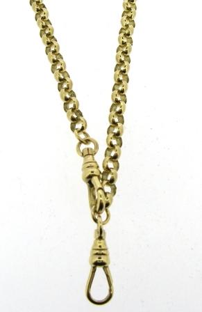 Vintage 9ct Yellow Gold Round Belcher Link Chain With 2 Swivel Clasps 60'