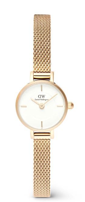 Daniel Wellington Ladies Petite Mini Evergold White 19mm Watch