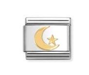 Nomination Composable Classic Moon and Star Charm