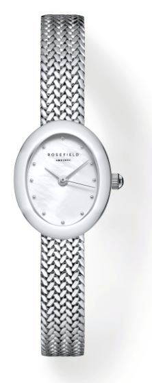 Rosefield Ladies Mini Oval Silver White watch Bracelet Watch