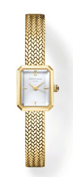 Rosefield Ladies Mini Octagon Gold White 18mm watch