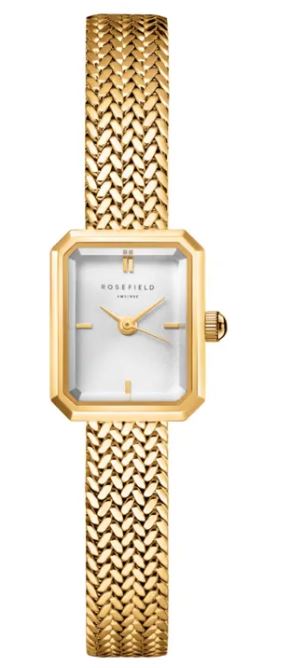 Rosefield Ladies Mini Octagon Gold White 18mm watch