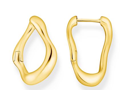 Thomas Sabo Yellow Gold Plated Sterling Silver Organic Shape Hoop Earrings