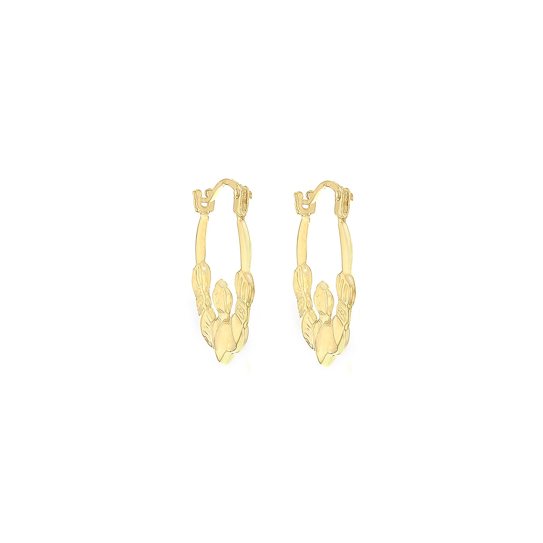 9ct Yellow Gold Claddagh Creole Earrings