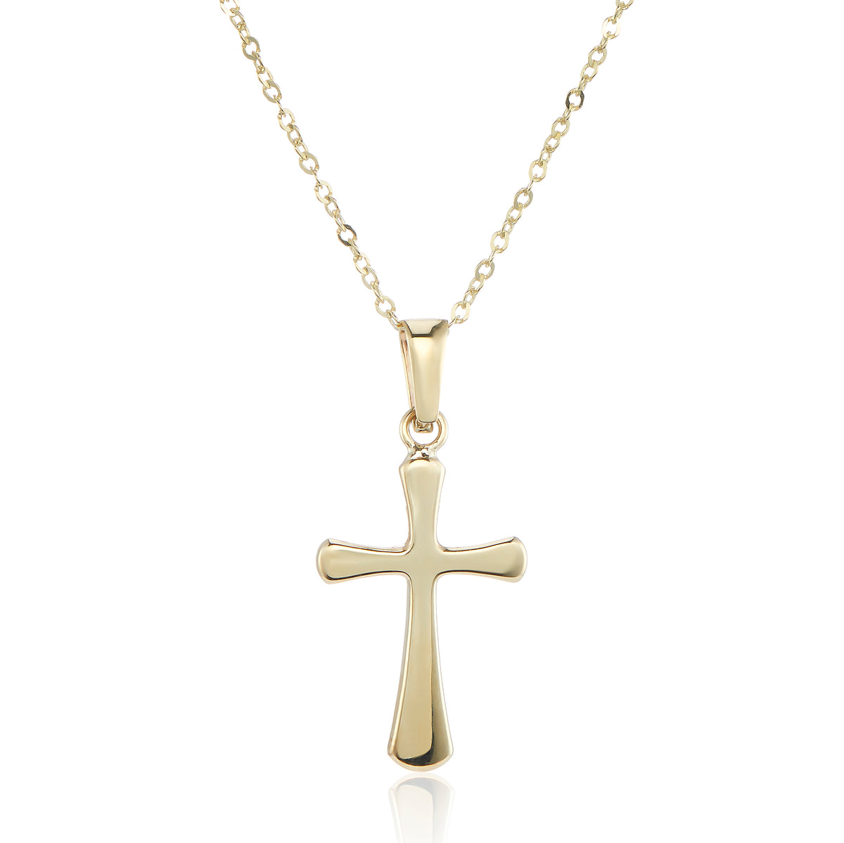 9ct Yellow Gold Cross Pendant 16-18'