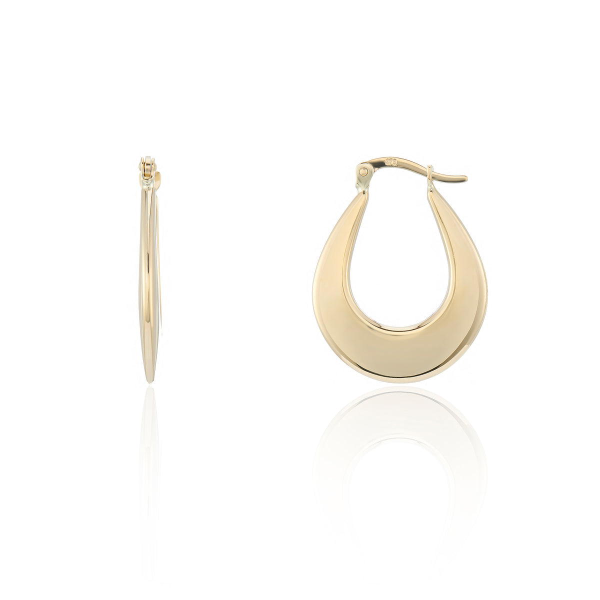 9ct Yellow Gold Horseshoe Hoop Earrings
