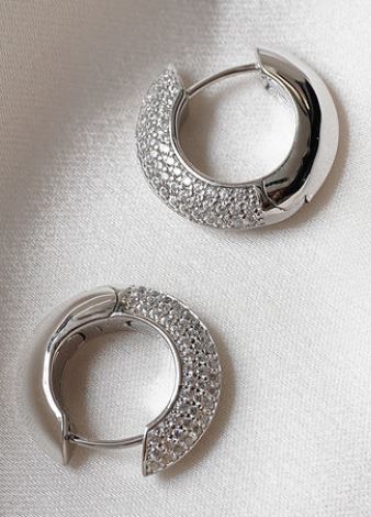 CARAT* London Sterling Silver Walden Hoop Earrings with Cubic Zirconia
