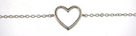Diamondfire Sterling Silver Open Heart Bracelet 7-8'