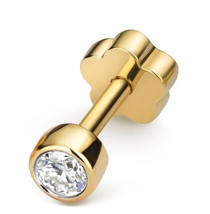 9ct Yellow Gold Diamond Single Stud Earring