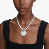 Swarovski Ariana Grande SS25 Capsule Necklace - Rhodium Plated - Crystal Pearl