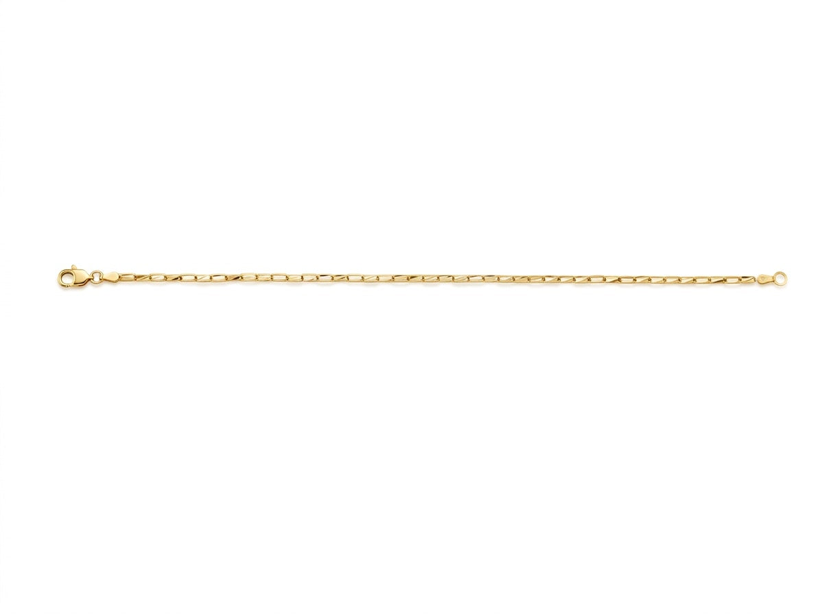 9ct Yellow Gold Diamond Cut Bracelet 19cm