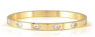 Nomination Pretty Bangles Yellow Gold Plated Stainless Steel Bangle with Oval Cubic Zirconia